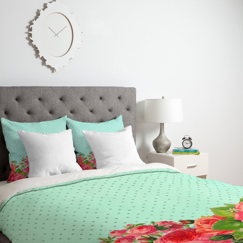 Allyson Johnson Polyester Floral Duvet Cover, King Duvet Cover + 2 King Shams