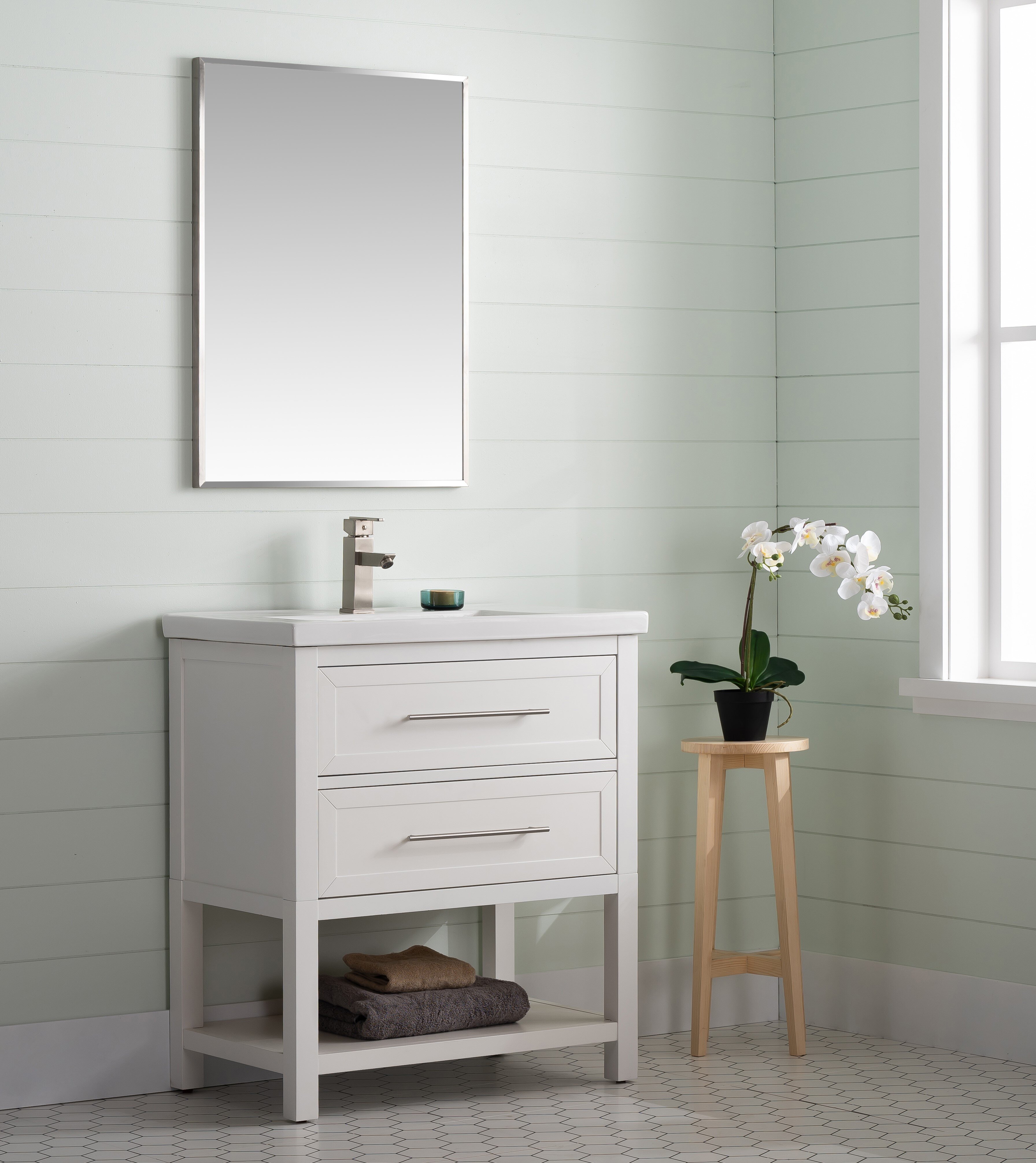 Beachcrest Home Bickley 30'' Single Bathroom Vanity With Ceramic Top ...