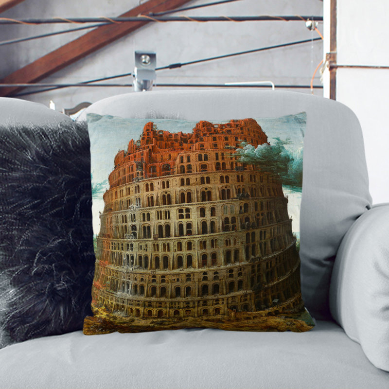 The Tower of Babel Scatter Cushion with Filling, 55cm H x 55cm W x 20cm D