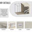 Ensemble de 4 bacs de rangement pour vêtements empilables avec cadre et couvercles en métal - Contenants de rangement en tissu pliables avec fenêtres transparentes, fermetures à glissière et poignées pour l'organisation à la maison-1349894622-1349894609