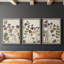 Pressed Flower Arrangement IV - Ensemble de 3 peintures sur toile encadrées-990433035-990433044