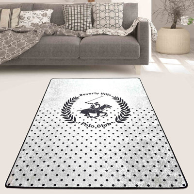 Tapis noir / gris en polyester tissé à plat à la main atweave