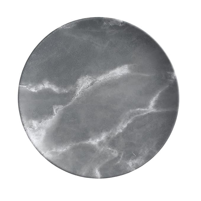 Gray Marble Melamine Round Coupe Plate, 11 Inches