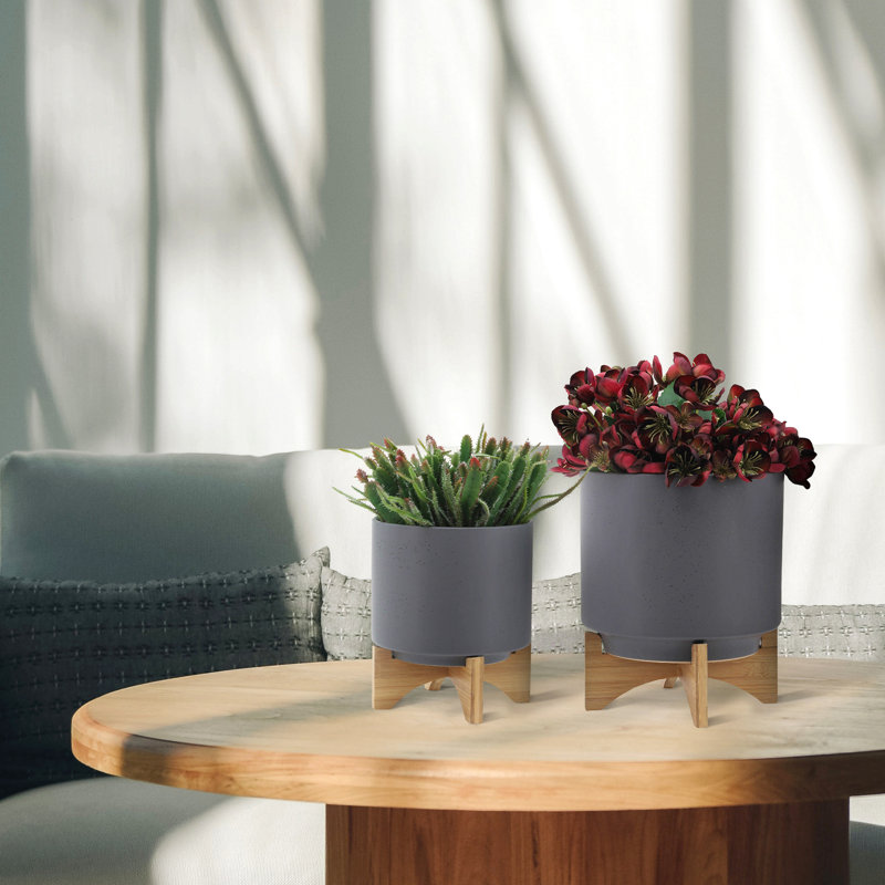 Support pour jardinière W, gris mat, H 12 po x l 10 po x P 10 po, 2