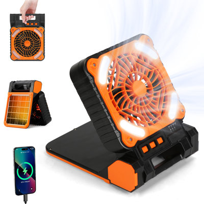 Solar Camping Fan With LED Lantern