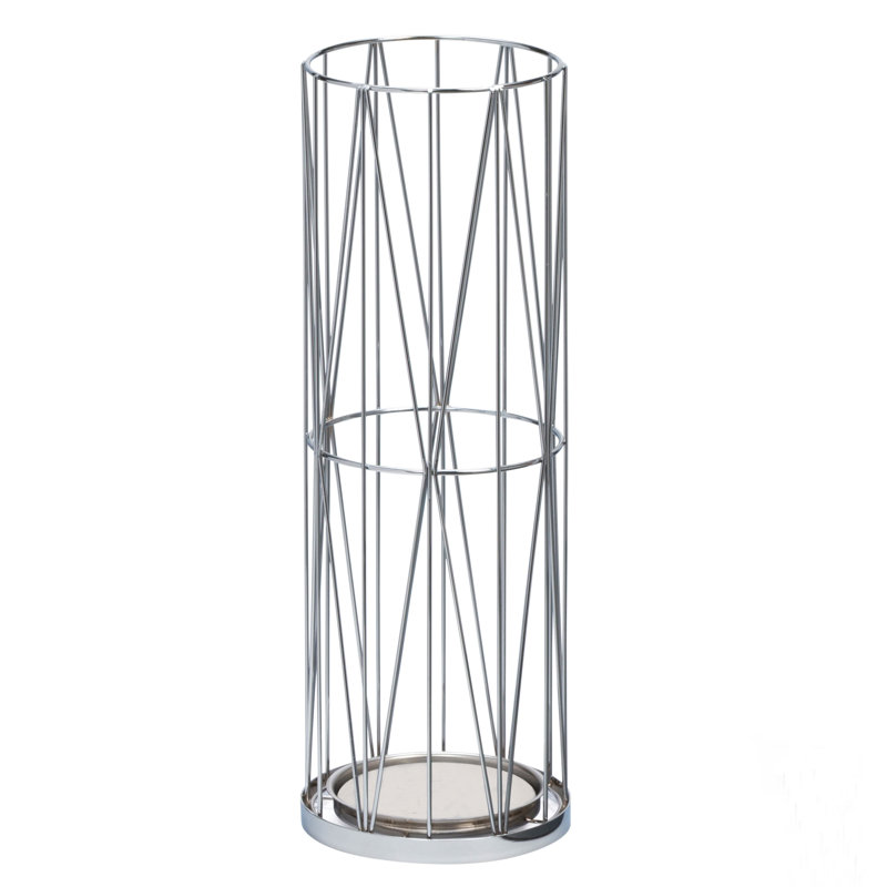 Mcauliffe Metal Freestanding Umbrella Stand, Silver