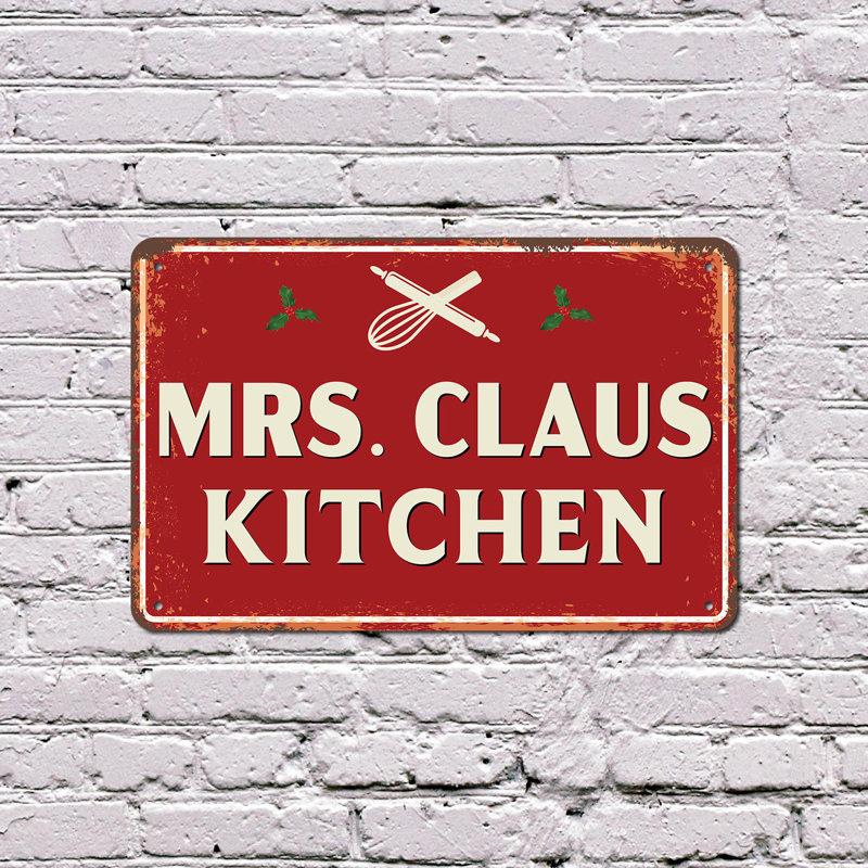 Panneau de présentation en plastique de madame Claus Kitchen 8 po x 12 po