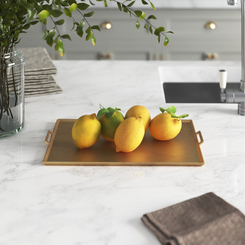 Aluminum Tray, 0.5" H x 14" W x 10" D, Brass