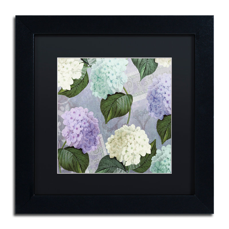 «Hortensia Lavender» par Jadaya, impression encadrée, H 11 po x l 14 po x P 0,5 po, Noir