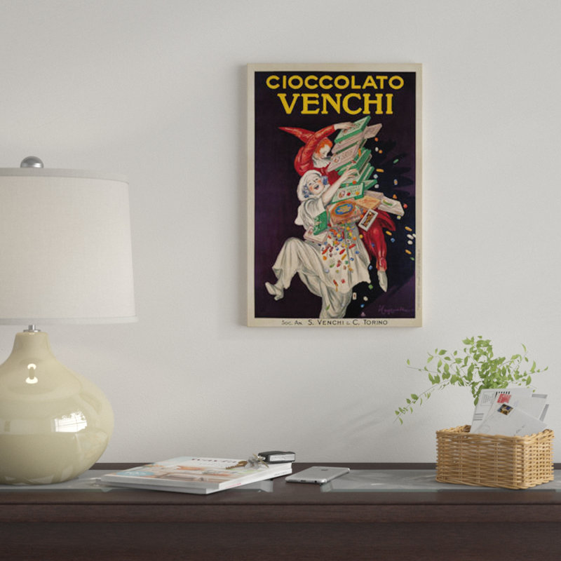 «Cioccolato Venchi» par Leonetto Cappiello, impression sur toile, Toile avec cadre noir, Pas de tapis
