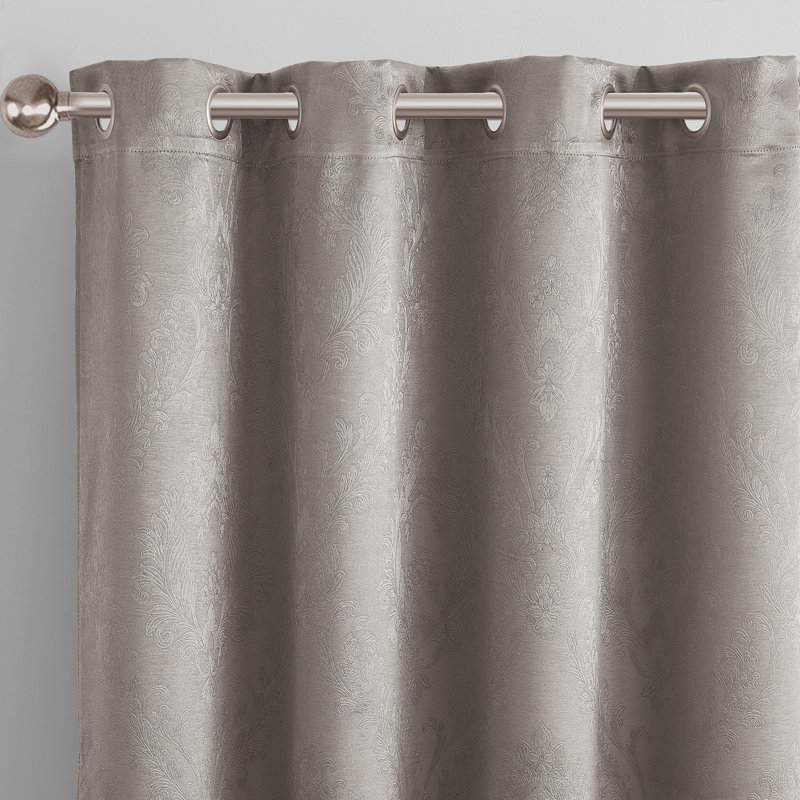 Rideau en polyester Kaci, Argent, L 52 po x L 90 po