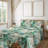 Ambesonne Watercolor Botany Sheet Set 4 Pcs Retro Boho Bloom-109495388-109495331