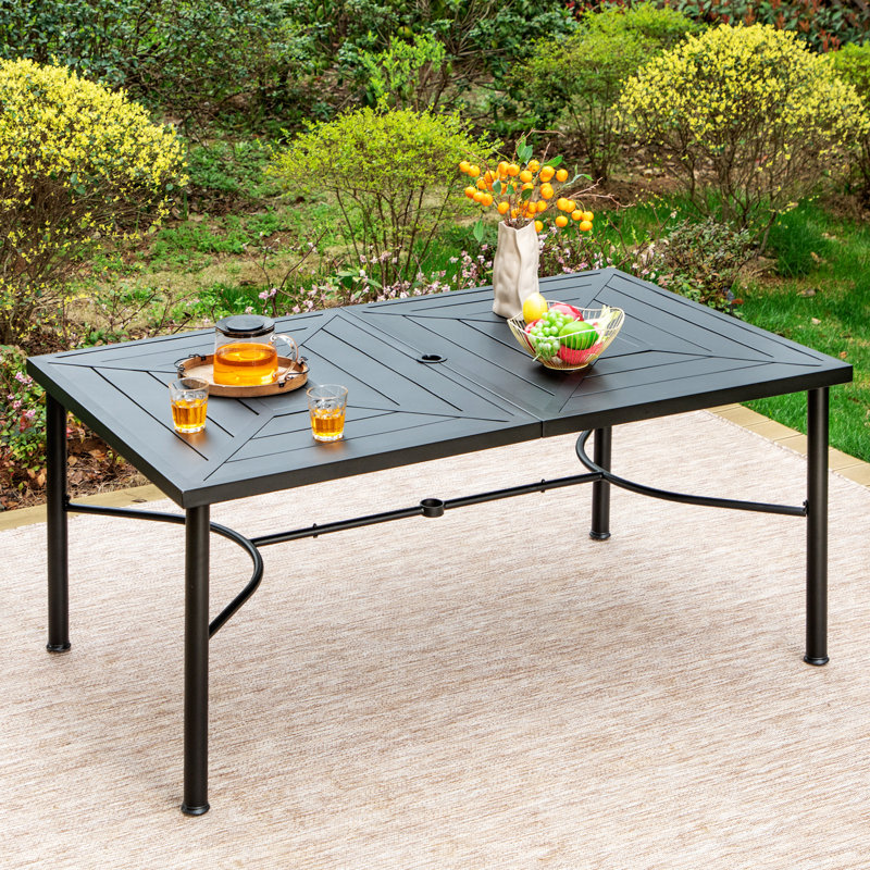 Leonard Rectangular Metal Dining Table