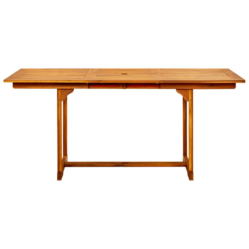 Table de salle à manger de jardin (47,2 po à 66,9 po) x 31,5 po x 29,5 po en bois d'acacia massif