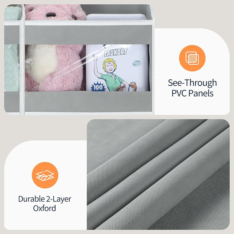 Rangement à 5 niveaux avec deux colonnes, rangement suspendu robuste avec 10 compartiments, support de rangement peu encombrant pour la chambre à coucher, la salle de bain, le garde-robe et le garde-manger, gris
