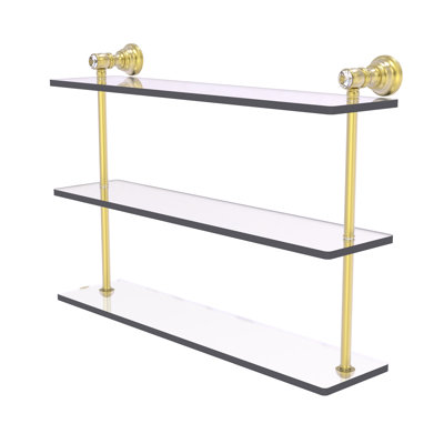 Freyja 3 Piece Glass Tiered Shelf with Towel Bar
