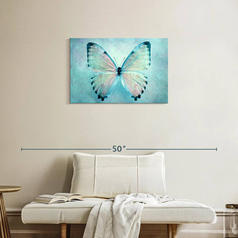 Papillon bleu délicat Brampt, H 20 po x l 30 po