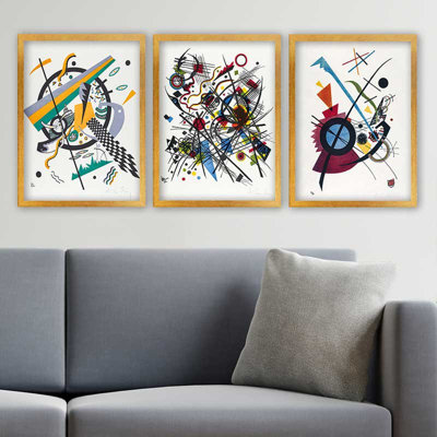 Superbe ensemble de peintures décoratives encadrées (3 pièces) de 21,7 po x 29,5 po chacune | Cadre 100% bois avec polystyrène de 0,8 pouce | Impression numérique UV | Parfait pour la décoration murale de salon, de bureau et de galerie