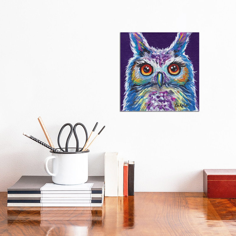 Sasha The Owl by Hippie Hound Studios - Wrapped Canvas Print, 30.48 cm H x 30.48 cm W