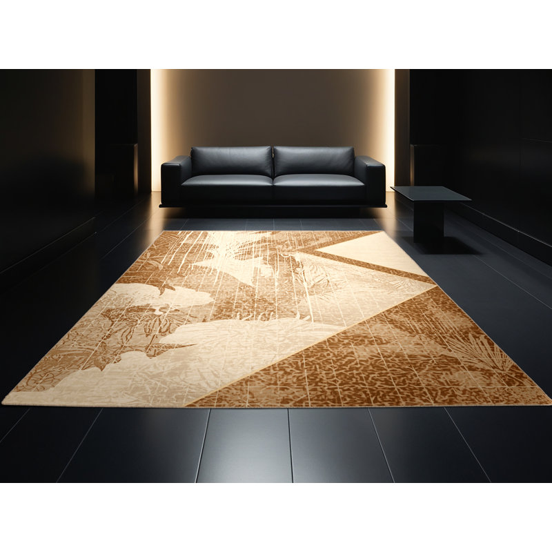 Tapis marocain d'inspiration mondiale lavable à la machine - reliure beige, 6 x 9