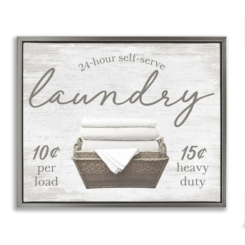 "Vintage Laundry Ad", art mural encadré flottant par lettré et doublé, Cadre flottant gris lustré, H 17 po x l 21 po