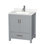 Meuble-lavabo simple autoportant 30 po avec plateau en quartz Sheffield