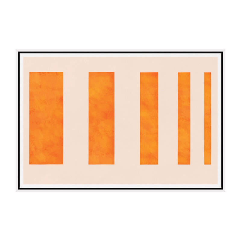 " Orange Levies ", White Framed Canvas, 40" H x 60" W x 1.5" D