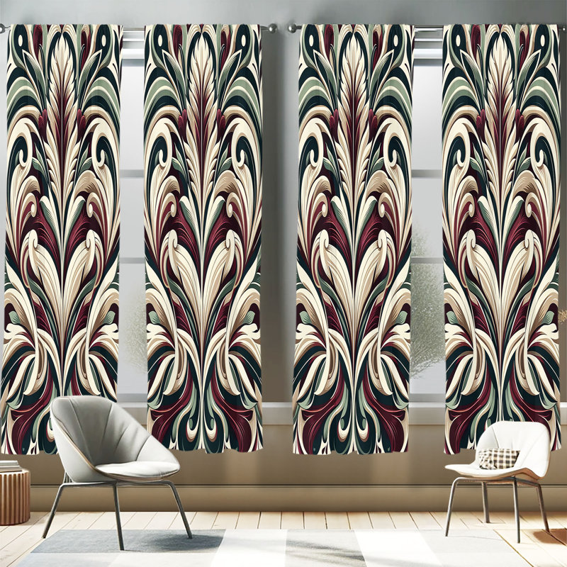 Ensemble de 2 panneaux de rideaux Ambesonne Leafy Art, L 56 po x L 95 po