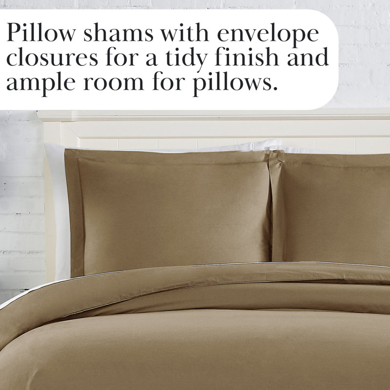 Ensemble de literie Southshore Basics de Southshore Fine Linens, couleur taupe foncé, en microfibre doublement brossée avec fermeture éclair invisible et attaches aux coins, 2 taies d'oreiller King, King/California King