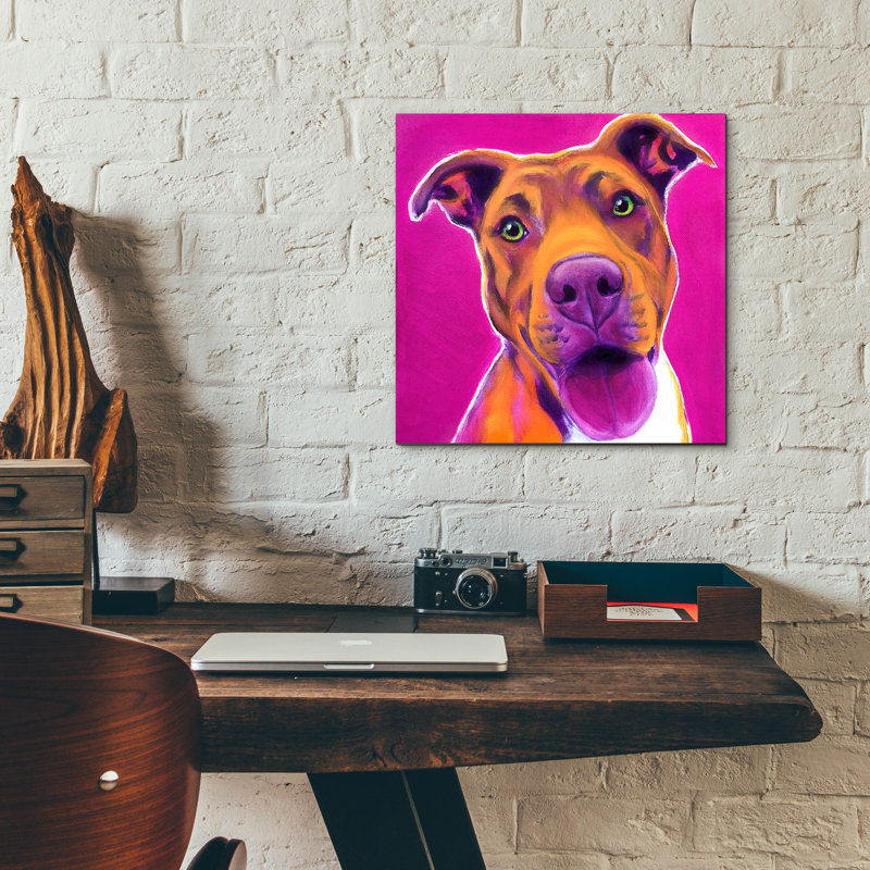 " Pit Bull - Bama " by Dawg Painter, 12" H x 12" W x 0.13" D