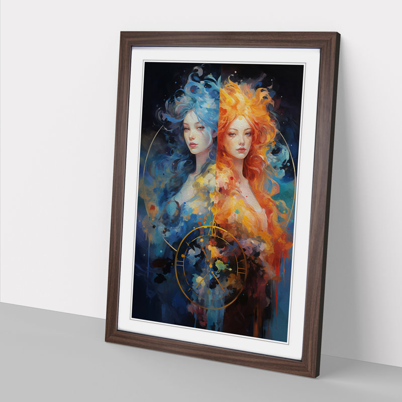 Single Picture Frame Print on Wood, Walnut Framed, 34cm H x 25cm W