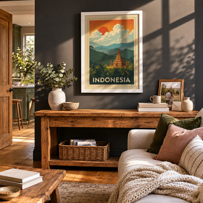 Temple Among Mountains Vintage - Print
