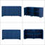 Buffet en placage de pin bleu marine à 4 portes avec incrustations linéaires - Buffet pour le salon et le vestibule-1387550994
