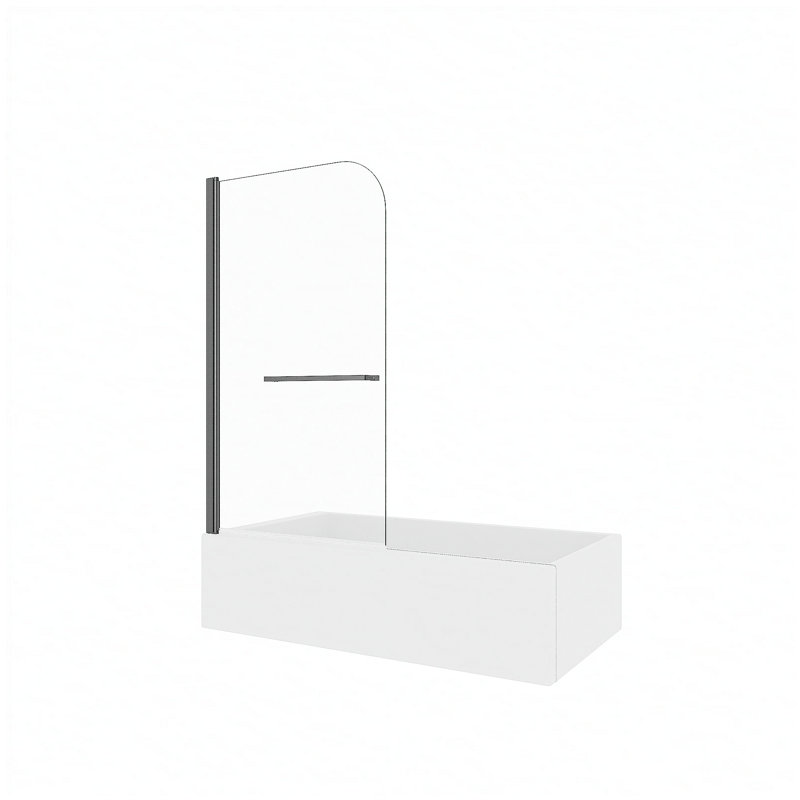 55"-60" W x 60" H Matte Black Reversible Installation Double Bypass Sliding Shower Door Aluminium Alloy Frame Bathtub,1/4"(6MM) Tempered Glass With Nano Explosion-proof Membrance,Easy Installation