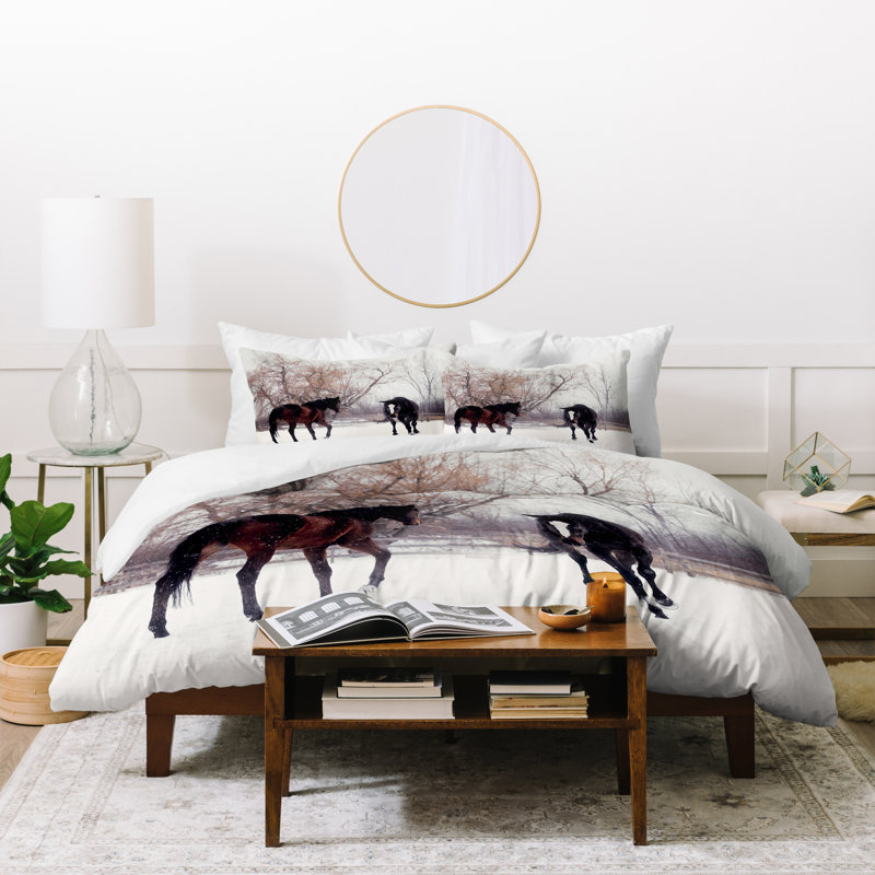 Farmhouse / Country Polyester Duvet Cover, King Duvet Cover + 2 Shams