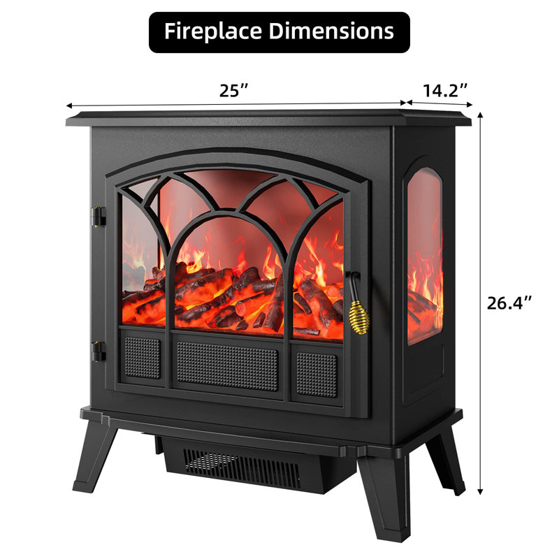 Joerg Winston Porter 25 " W Black Electric Fireplace with BTU 5000