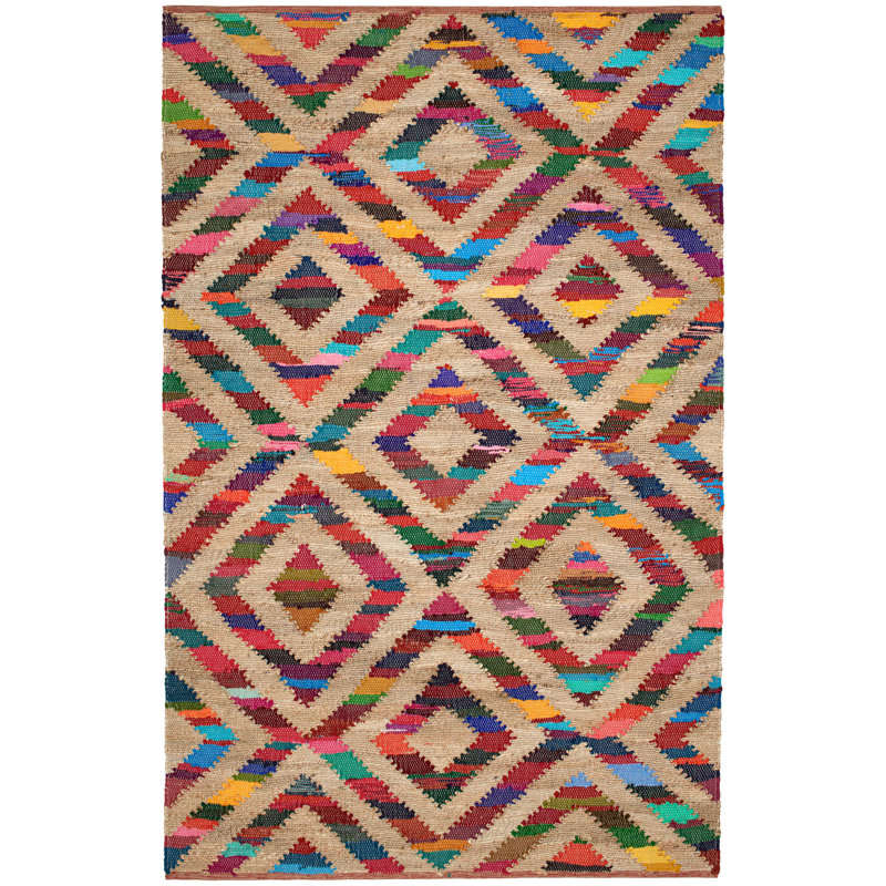 Tetra Chindi Multi Handwoven Jute Rug, Rectangle 5' x 8'
