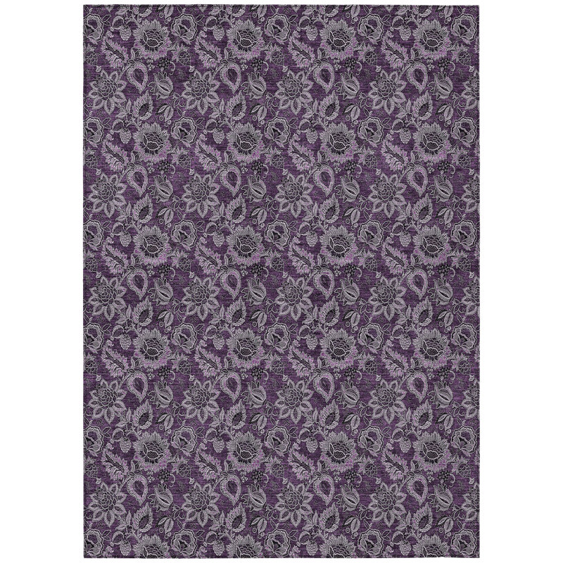 Flitwick Flatweave Washable Floral Indoor / Outdoor Rug, Rectangle 3' x 5'