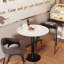 Whitnash Round Marble Top Metal Base Dining Table-64435001-64435000