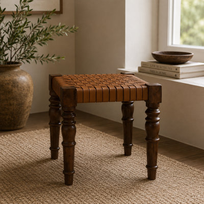 Bozrah Solid Wood Accent Stool