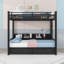 Lit superposé en métal 2 tiroirs avec tablettes intégrées et lumières DEL et ports USB-724289357-724289356