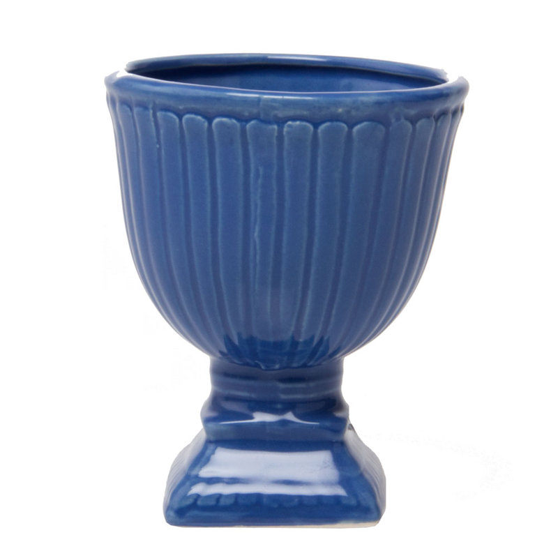 Karol Ceramic Urn Planter, Blue