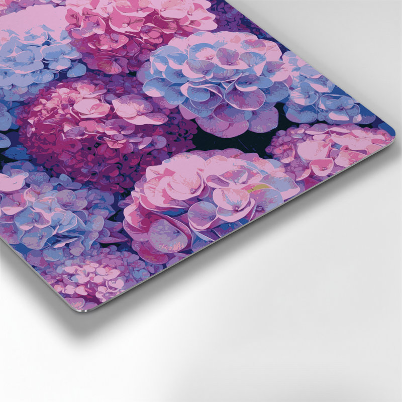 Aquarelle botanique 14, art mural mauve en métal, H 32 po x l 32 po