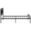Structure de lit simple en métal, élément de chambre silencieux, élément confortable noir