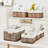 Wicker Storage Baskets, 6 Pack Rectangular Baskets With Handle For Organizing, Cube Storage Bins For Closet/Clothes/Dresser, Brown