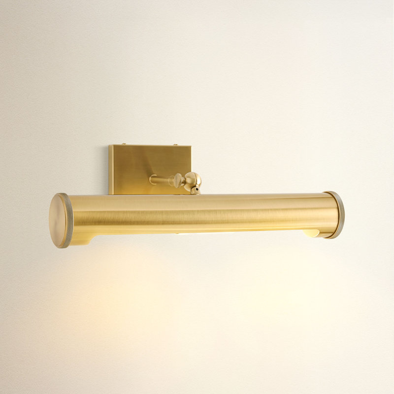 Modern Picture Light Sconce – Metal & Gold 2-Light Hardwired Dimmable Wall Sconce for Highlighting Artwork, Photography, or Decorative Shelving in Modern, Mid-Century, and Contemporary Style