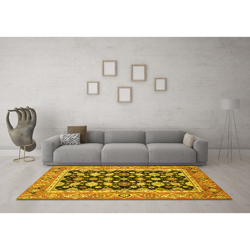 Washable Oriental Indoor Rug, Square 8'