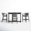 Chave Outdoor Patio 5-Piece Rectangular Table Set in Aluminum with Grey Cushions