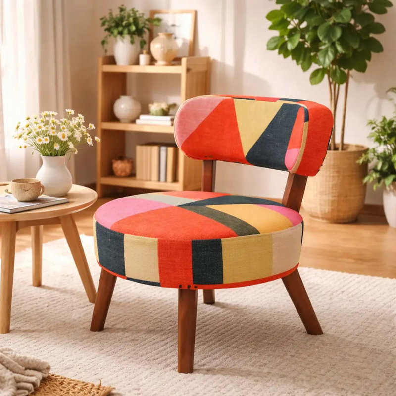Fauteuil d'appoint vibrant avec revêtement en chenille de coton de qualité supérieure
