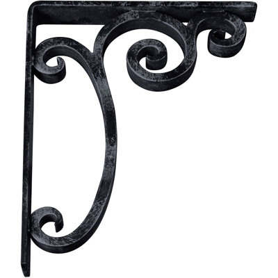 Support en fer forgé Avery de l 2 po x P 10 po x H 12 po (étrier triple central), étain antique